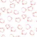 Abstract seamless vector background with isolated hearts.