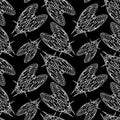 Abstract seamless vector black and white lined illustration pattern design with flies Royalty Free Stock Photo