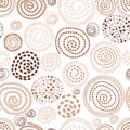 Abstract seamless vector brown pattern with hand drawn round elements Royalty Free Stock Photo