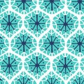 Abstract seamless vector ornament of snowflake shapes in pastel winter colors Royalty Free Stock Photo