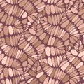 Abstract seamless vector pattern. Beige and brown. background. Leaves, branches, veins, beans.