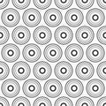 Abstract seamless vector pattern with black dotted circles, rings isolated on white background Royalty Free Stock Photo