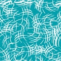 blue abstract seamless vector pattern chaotic curved lines of different colors on contrasting background Royalty Free Stock Photo