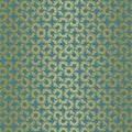 Abstract seamless vector pattern with gold daisy petals on blue background.