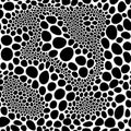 Abstract seamless vector pattern of soapy water surface. Mosaic. Black and white. Isolated from the background Royalty Free Stock Photo