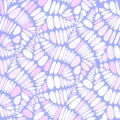 Abstract seamless vector pattern texture. Leaves, Cracks, graphic. Isolated background. Blue, pink purple, white colors