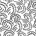 Abstract seamless wave pattern. Waving curling lines background. Vector illustration. Royalty Free Stock Photo