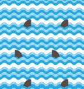 Abstract seamless wave stripes patterns with shark fin,Repeating texture tiles vector design