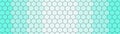 Abstract seamless white aquamarine turquoise color gradient mosaic tile made of hexagonal geometric hexagon print texture