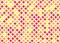 Vector Geometric Background with White Circles and Red, Orange and Yellow Diamonds Pattern Royalty Free Stock Photo