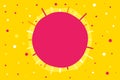 Abstract seamless yellow pattern with circle multi colored dots. Space for text