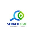 Abstract Search Leaf Modern Logo Design Vector Illustration