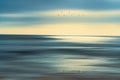 Abstract Seascape, Sunset on the Beach. Motion Blur, Long Exposure. Royalty Free Stock Photo
