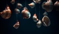 Abstract seashell collection, beauty in nature design generated by AI