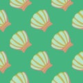 Abstract seashells seamless pattern in vintage style. Geometric sea ocean shell endless wallpaper Royalty Free Stock Photo