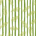 Abstract seaweed backdrop. Organic fern leaves seamless pattern. Simple style botanical background