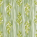 Abstract seaweed backdrop. Organic fern leaves seamless pattern. Simple style botanical background
