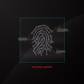 Abstract secure fingerprint design tech sci fi background app website banner