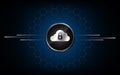 Abstract security tech sci fi concept background hexagon pattern design with circle button data locked