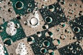 Abstract selective focus background on chess theme. water bubbles multiple reflections Royalty Free Stock Photo