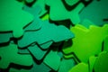 Abstract selective focus of felt paper green Christmas trees, useful for backgrounds. Selective focus Royalty Free Stock Photo