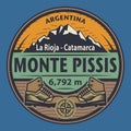 Abstract semblem with the Monte Pissis, Argentina