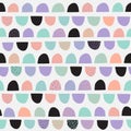 Abstract semi circles seamless patten. Cartoon geometric background Royalty Free Stock Photo