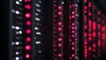 Abstract Server Rack Lights Blinking In Data Center (ai generated) Royalty Free Stock Photo
