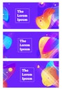 Abstract set modern graphic elements. Dynamical colored forms and line. Gradient abstract Vector banners with flowing liquid shape Royalty Free Stock Photo