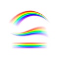 Abstract set Rainbow in different shapes. Spectrum of light, seven colors. Vector illustration isolated on transparent background Royalty Free Stock Photo