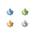 Abstract set of water drop color icons on white background Royalty Free Stock Photo