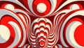 Abstract seventies retro style background in red and white.