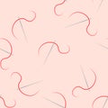 Abstract sewing items. needle with red thread a seamless pattern Royalty Free Stock Photo
