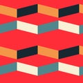 Abstract shade block horizontal seamless pattern