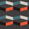 Abstract shade block horizontal seamless pattern