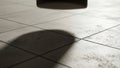 Abstract Shadow of Object on Tiled Floor in Soft Neutral Tones with Geometric Patterns for Architectural Mockups and Royalty Free Stock Photo