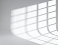 Abstract Shadow Pattern Cast From Window Panes Onto White Wall Royalty Free Stock Photo