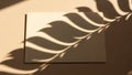 Abstract shadow patterns of leaves cast on a plain beige surface Royalty Free Stock Photo