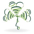 Abstract shamrock with ribbon