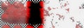 Abstract shape in black and red texture torn splattered panoramic banner in fun energy chaotic with chess