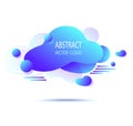 Abstract shape cloud splash stain liquid with gradients, lines, dots, circles in blue Royalty Free Stock Photo