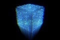 Abstract Shape Element in Wireframe Hologram Style. Nice 3D Rendering Royalty Free Stock Photo