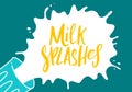 Abstract Shape of Milk Splashes. Vector Illustration of Milk Spilled from a Glass. Cartoon Background Royalty Free Stock Photo