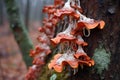 abstract-shaped tree fungus growing on a bark