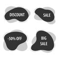 Abstract shapes badges set. Fluid banner, template for poster, price, tag and discount. Vector image