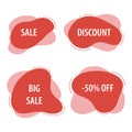Abstract shapes badges set. Fluid banner, template for poster, price, tag and discount. Vector image