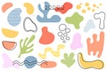 Abstract shapes and bubbles mega set in flat cartoon design. Bundle elements of colorful doodle wavy blobs, irregular decorative Royalty Free Stock Photo