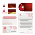 Abstract shapes and business cards and envelopes