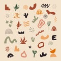 Abstract shapes collection. Set of hand drawn various geometric objects and doodle elements. Vector illustration in Royalty Free Stock Photo