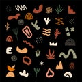 Abstract shapes collection. Set of hand drawn various geometric objects and doodle elements. Vector illustration in Royalty Free Stock Photo